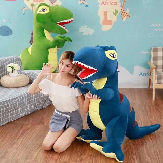 Hot 60cm/90cm Cartoon Dinosaur Plush Toys Hobbies Huge Tyrannosaurus Rex Plush Dolls Stuffed Toys For Children Boys Classic Toys