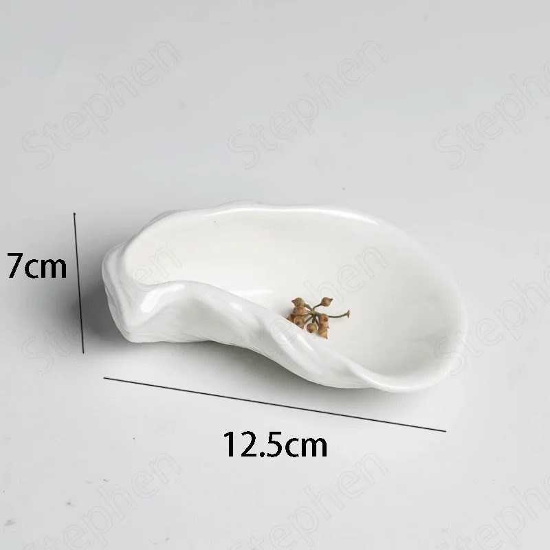 Creative Oyster Shell Ceramic Plate Nordic Modern Special-shaped Molecular Cuisine Dinner Plate French Restaurant Caviar Dishes