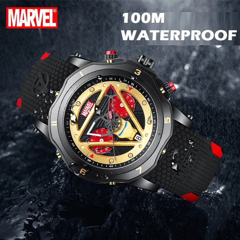 Disney Original Man Japan Quartz Casual Wrist Watches Iron Male Marvel Sapphire Crystal 100M Waterproof Luminous Hands 2020 New