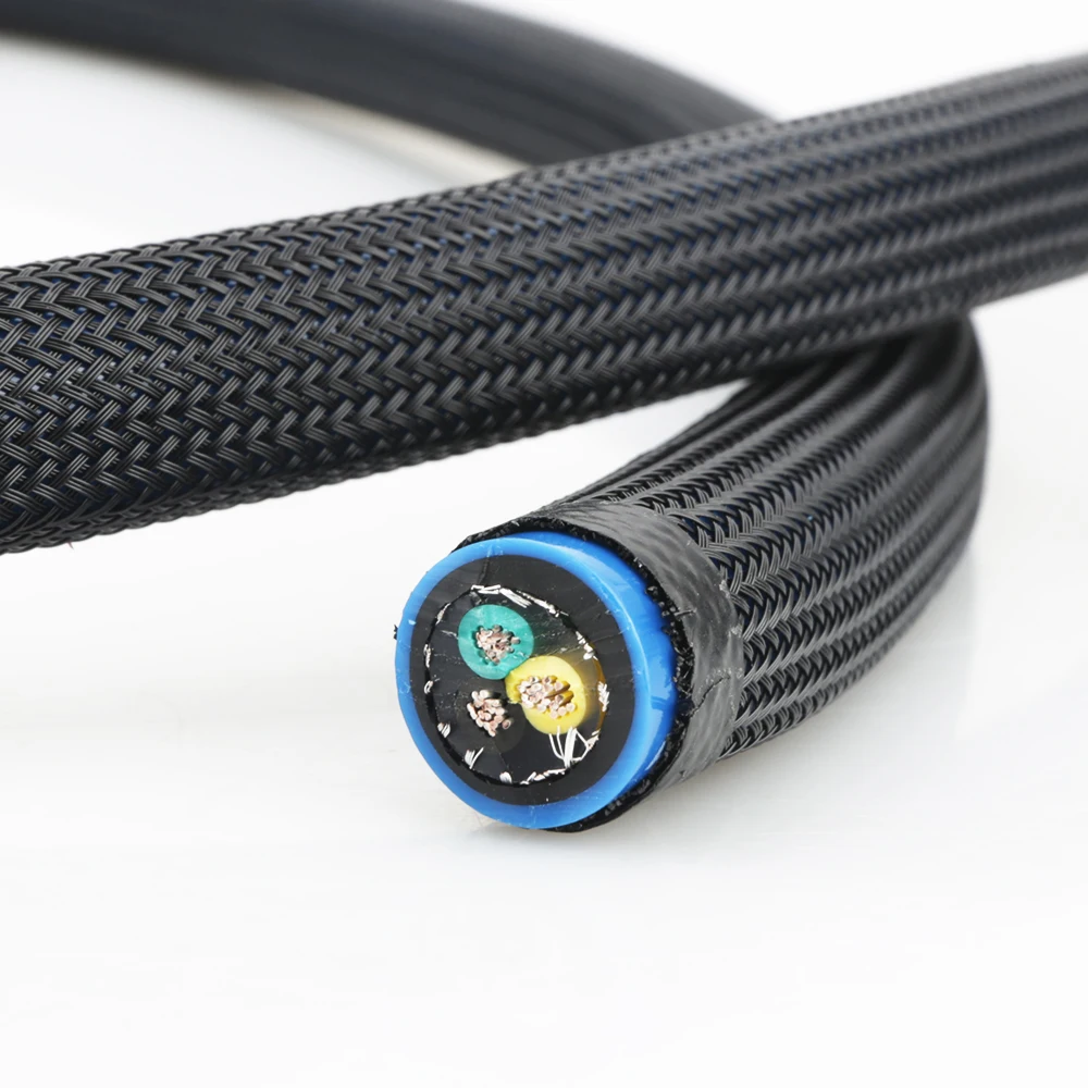 Audiocrast P111 câble d'alimentation ca plaqué argent par mètre avec manchons EMC blindé OFC HIFI bricolage cordon d'alimentation fil pour ue US AU