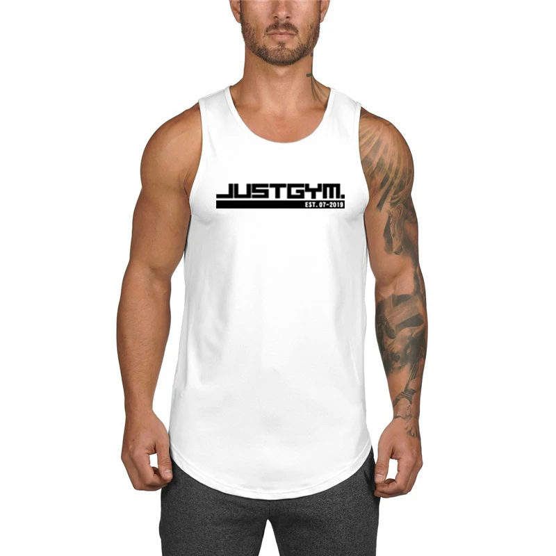 

Новая повседневная майка для бодибилдинга, тренировок в тренажерном зале, летняя спортивная сетчатая майка, Мужская модная майка без рукавов, одежда для фитнеса, Быстросохнущий жилет