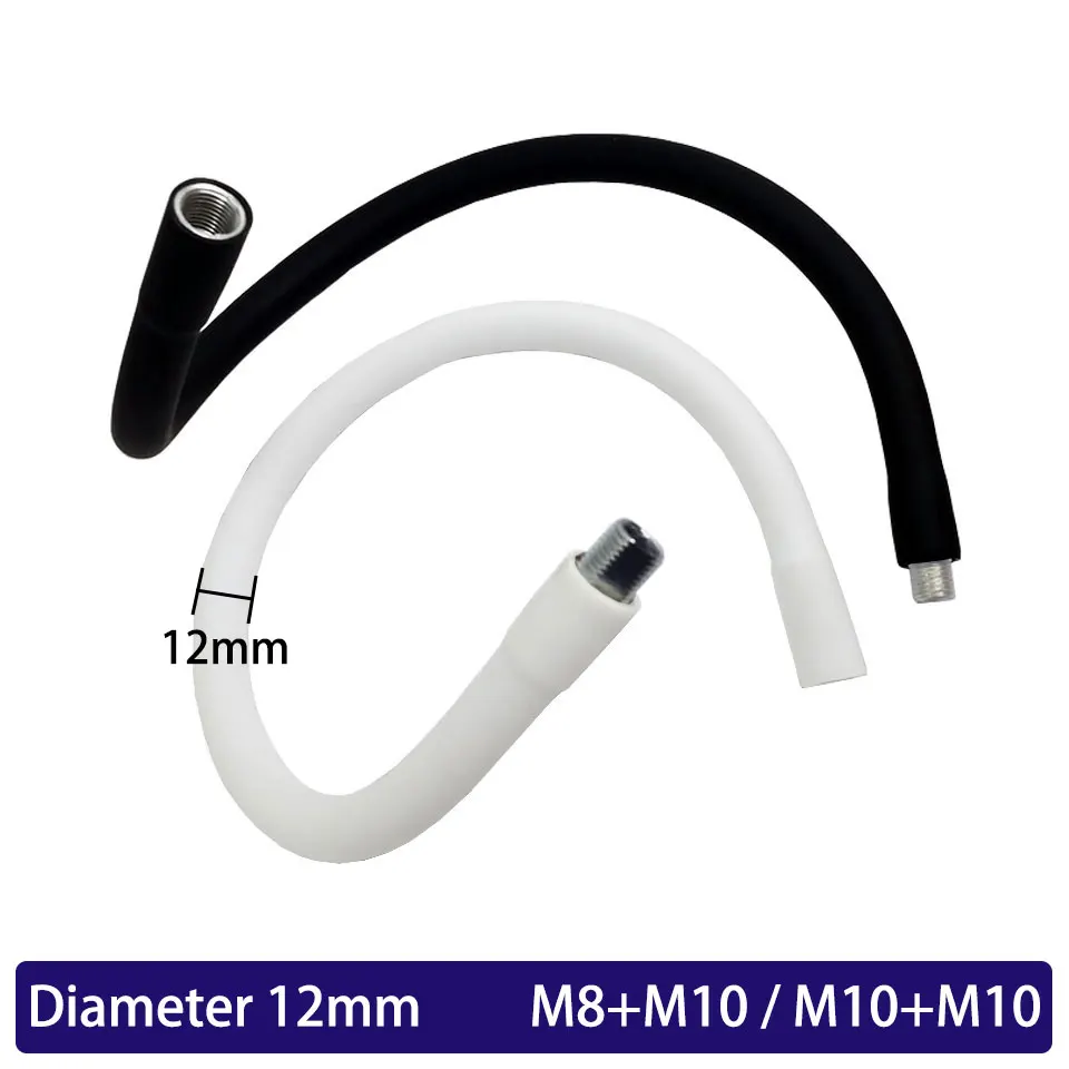 Dia 12mm LED Gooseneck Inner And Outer Teeth M8 M10 Wrapped Silicone  Tube Desk Lamp Support Rod Universal Shaped Bracket Hose