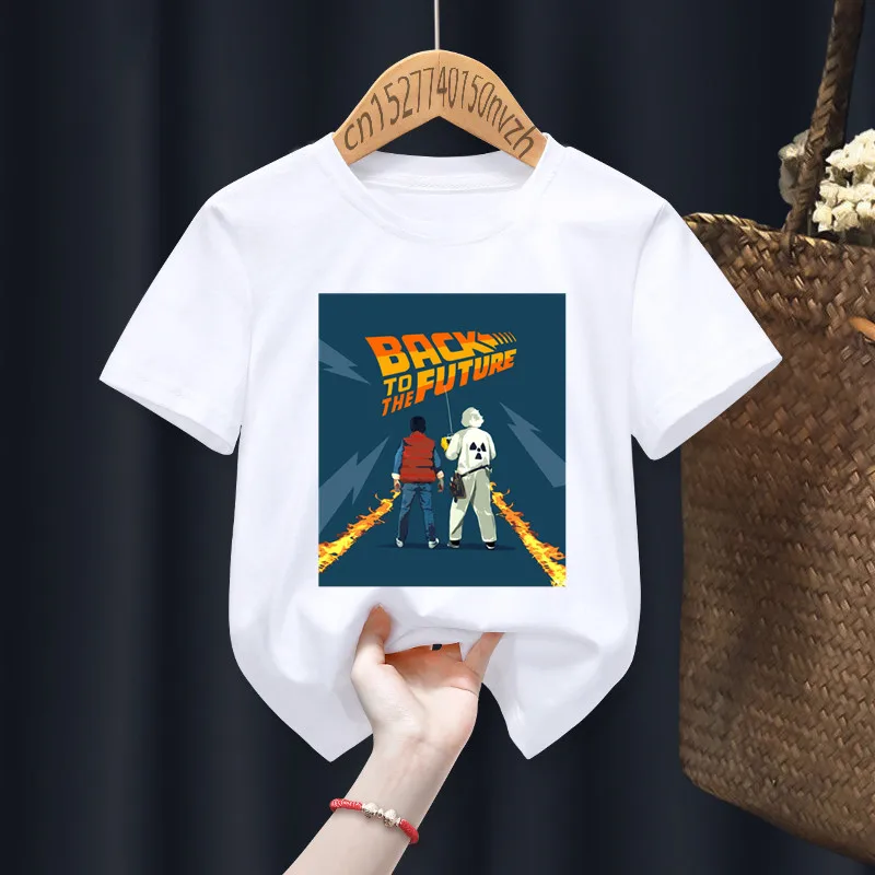 Back To The Future Funny Boy Girl T-shirts Kid Children Anime Gift Present Little Baby Harajuku Clothes,Drop Ship