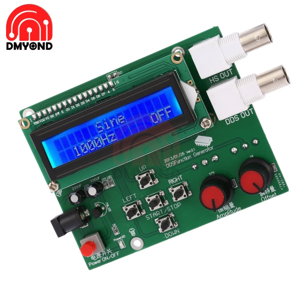 DC7-9V DDS Function Signal Generator Frequency Generator Module ECG Square Sawtooth Reverse Sawtooth Triangle Sine Wave Meter