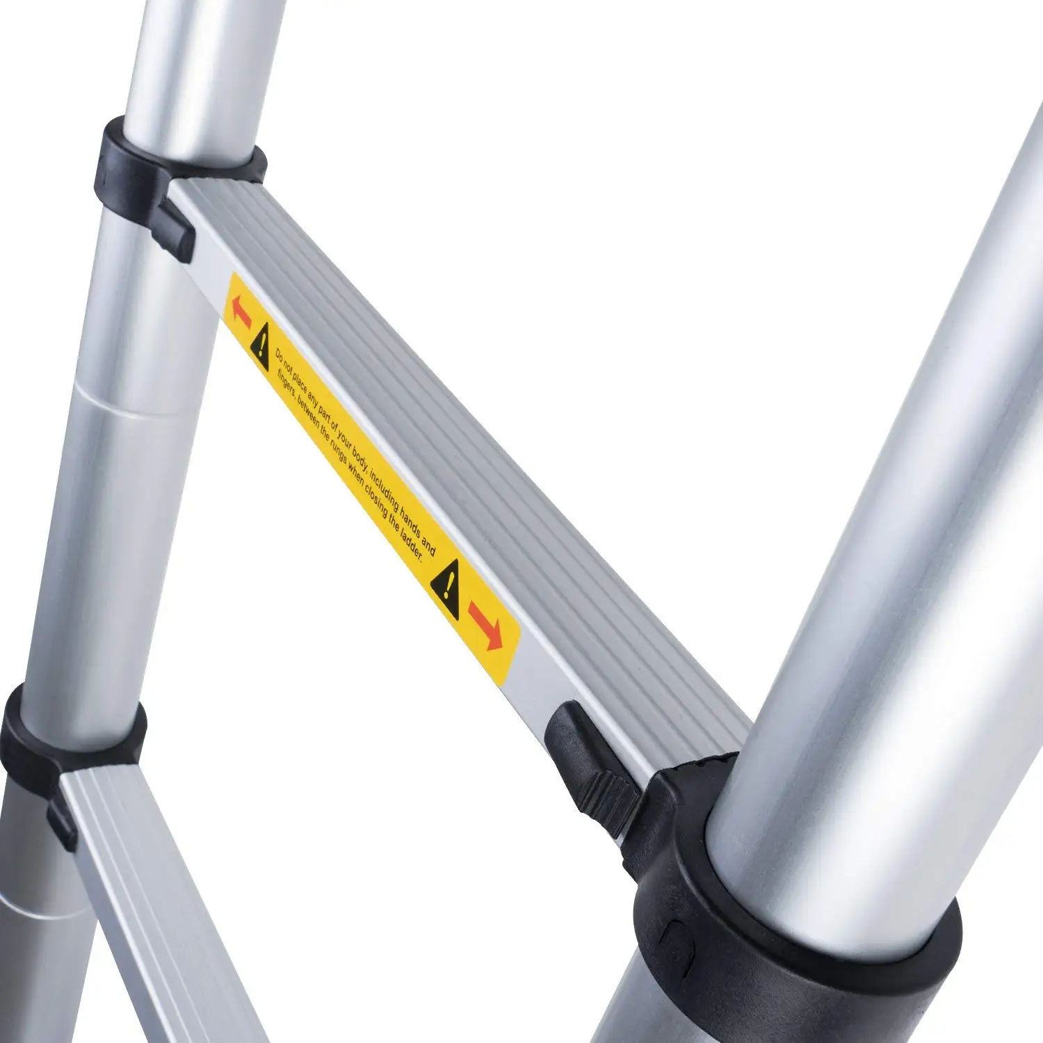 EN131 6.6ft (2m) Telescoping Ladder Folding Ladders Aluminum Multi Purpose Household Thickening Extension Ladder