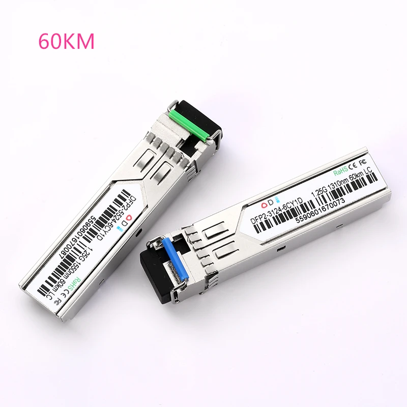 Modul Serat Optik LC SFP 1.25G LC 10/20/60/80/100KM 1310/1490/1550nm Transceiver Modul Optik Serat Tunggal SFP untuk ONU OLT