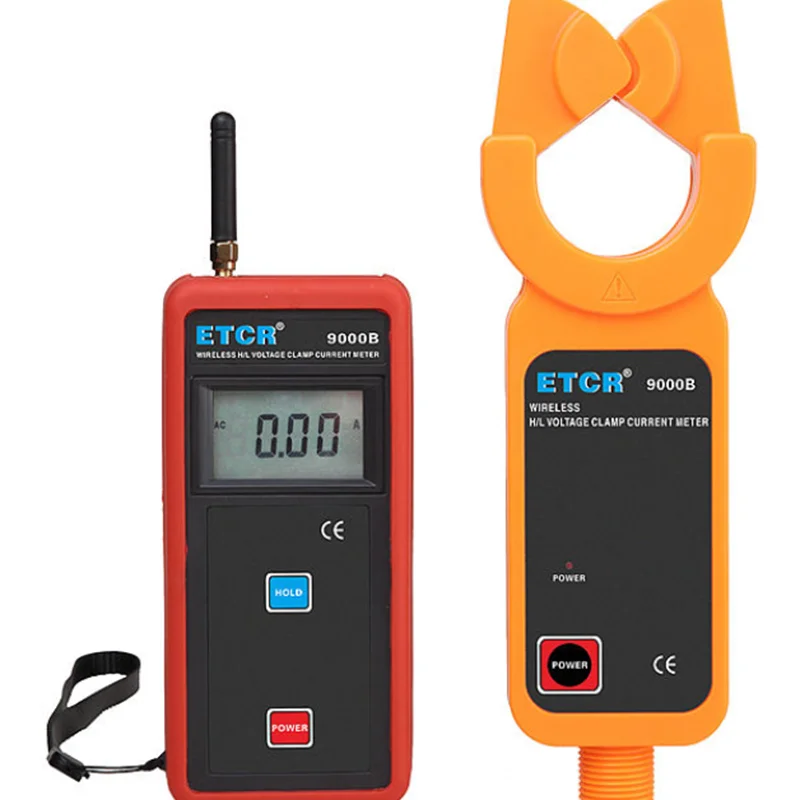 ETCR 9000B Wireless H/L Voltage Clamp Current Meter Peak Hold, Data Storage: 99 Groups,CT Size: 48mm,Resolution: 1mA.