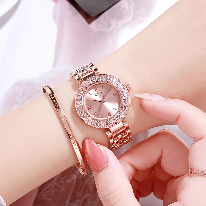 Top Brand Women Watches Exquisite Quartz Watch Strap Luxury Brand Women Watches Rhinestone Dial Wrist Watches For Business Clock