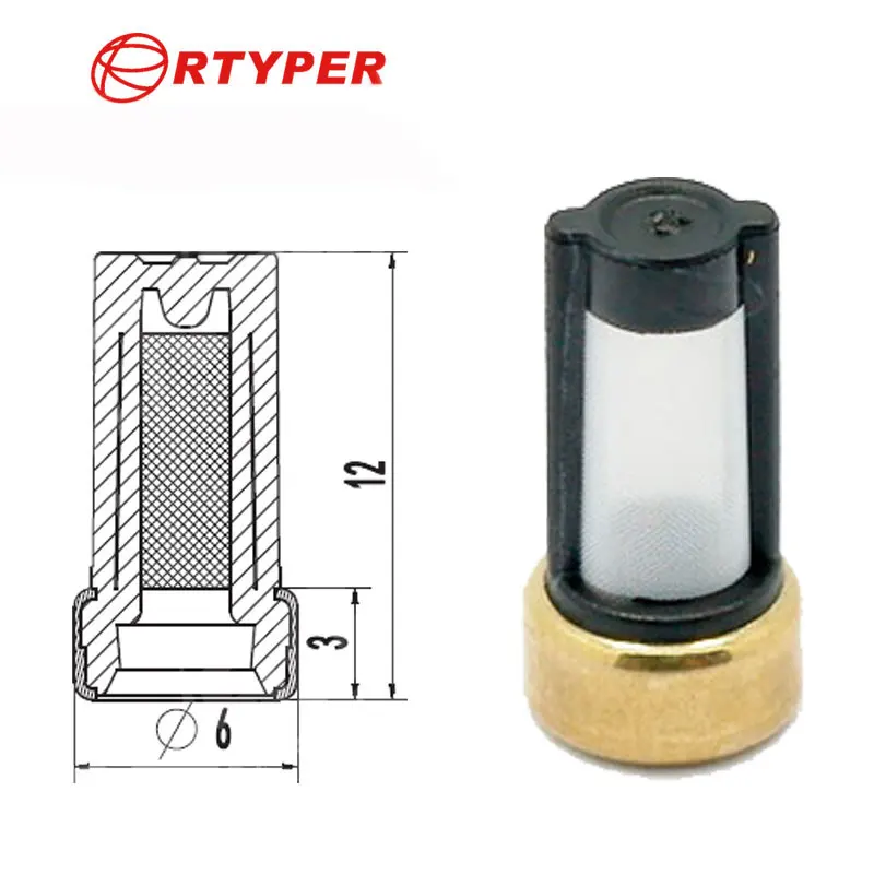 Kit de reparación de inyector de combustible Universal, 100 piezas, Micro filtro 11001 para Ford Toyota Camry Bosch 6*3*12mm