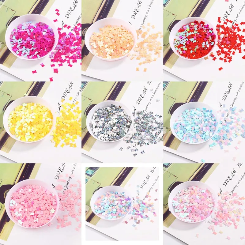 3*5mm bear PVC sequins nail patch flashing colorful beads wedding throwing confetti DIY handmade materials