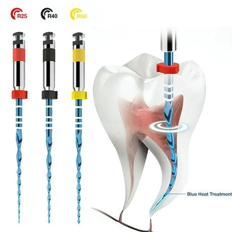 Strumento dentale alternativo file blu attivazione del calore motore uso file rotanti morbidi canale radicolare endondontico strumento dentista NITI