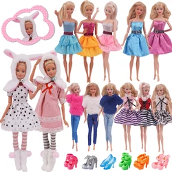 Multicolor Barbies Doll Plush Clothes Fashion Evening Dress Cute Doll Shoes For Barbies,11.8 Inch Doll,1/6 BJD,Doll Accessories