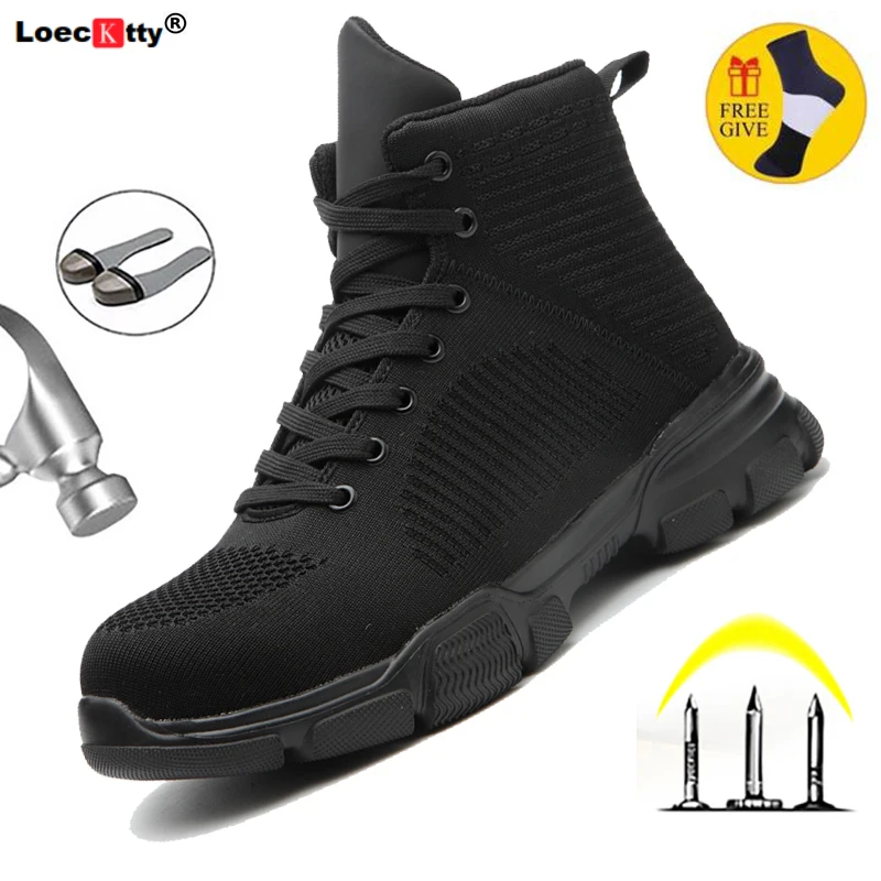 Drop Shipping Sneakers Men Work-Shoes Steel Men's Toe-Protective Puncture-Proof Anti-Smashing Outdoor