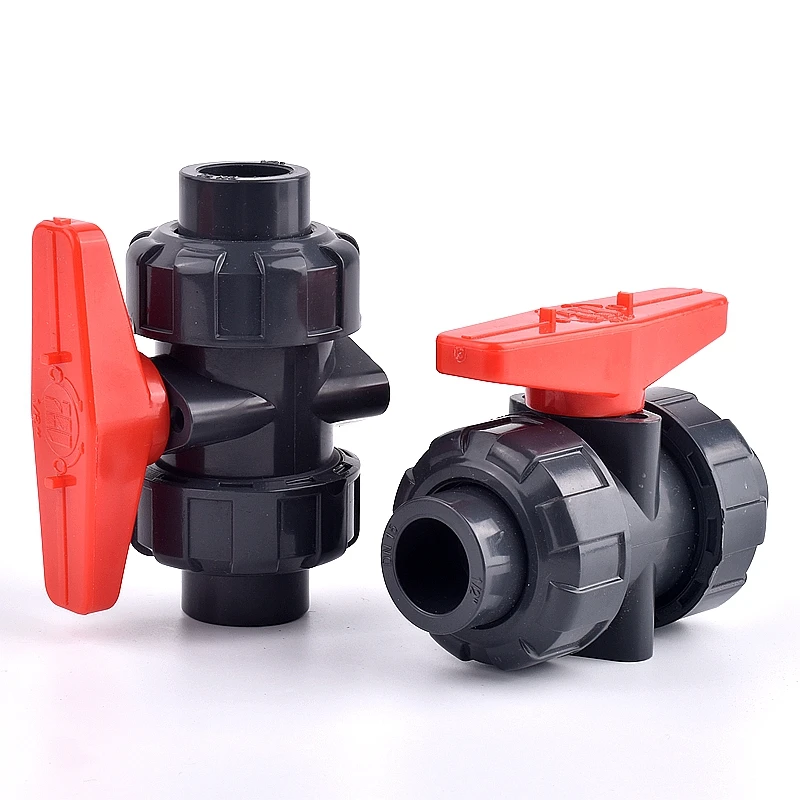 20~110mm UPVC Double Union Ball Valve Chemical Grade Aquarium Fish Tank Adapter Garden Watering Irrigation Water Pipe Connector