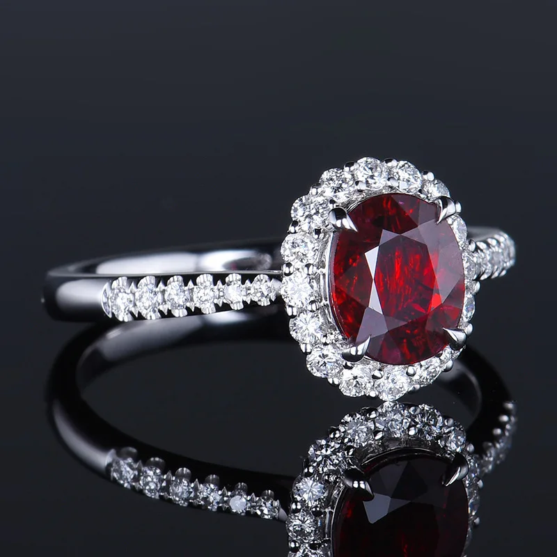 Bagues classiques en argent regardé 925 avec pierre rouge rubis naturel pour femmes, bijoux de travailleurs de la mode, cadeau de Noël pour filles