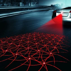 Pattern Anti Collision Rear-end Car Laser Tail Fog Light Auto Brake Parking Lamp Rearing Warning Light Car Styling Accessories