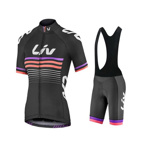 Imagen 2 del producto Ropa de ciclismo para mujer, Conjunto de Jersey de ciclismo para mujer, pechera con pantalones cortos, traje de pantalones para bicicleta de montaña, ropa deportiva 2020