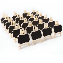 Hot Koop 24 Pcs Mini Houten Schoolbord Bericht Rechthoekige Slate Board Kaarten Memo Label Tekenen Prijs Digit Tafel