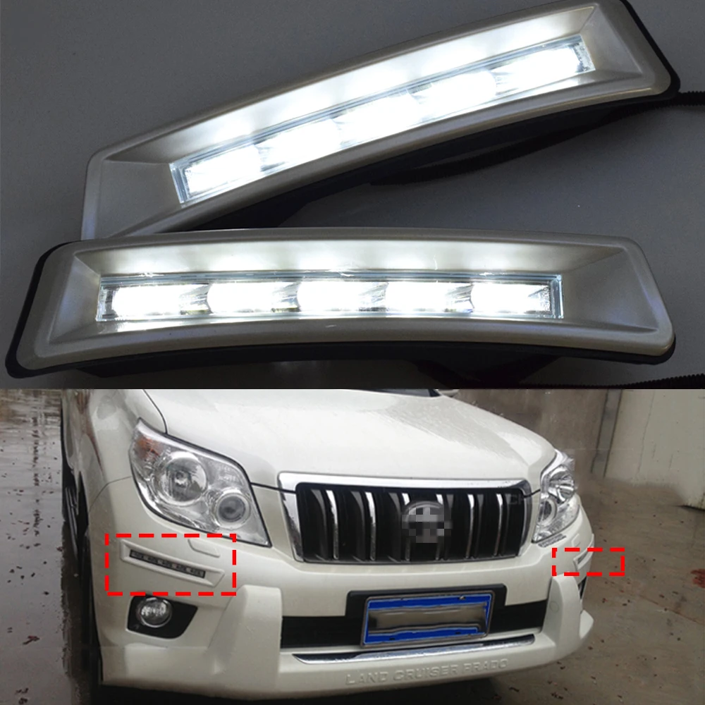 

Светодиодные дневные ходовые огни ECAHAYAKU, дневсветильник ни для Toyota Land Cruiser Prado FJ150 LC150 2010 2011 2012 2013, противотуманные фары дальнего света