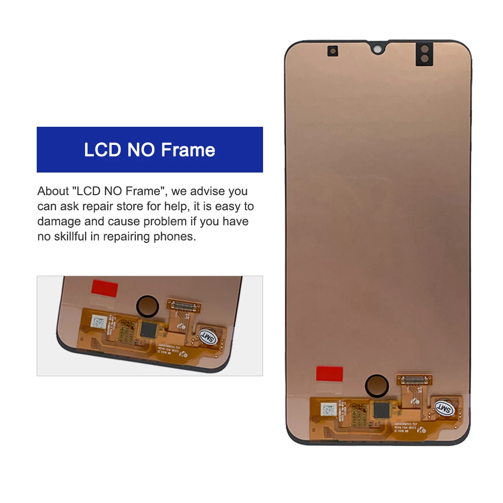 Super AMOLED For Samsung Galaxy A50s A507F A507FN LCD Display with Fingerprint, For Galaxy A50S Touch Screen Replace,with Frame