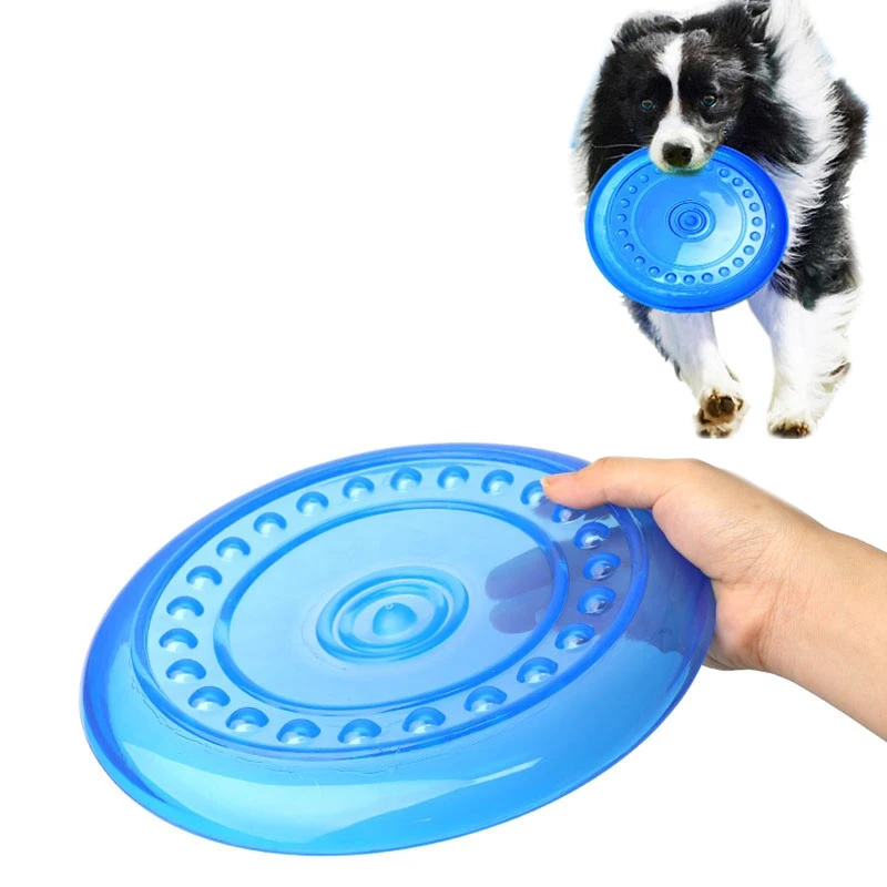 Funny Soft Rubber Pet Dog Flying Discs Saucer Toys Small Medium Large Dog Puppy Agile Training Toys Bite Resistant Flying Disk