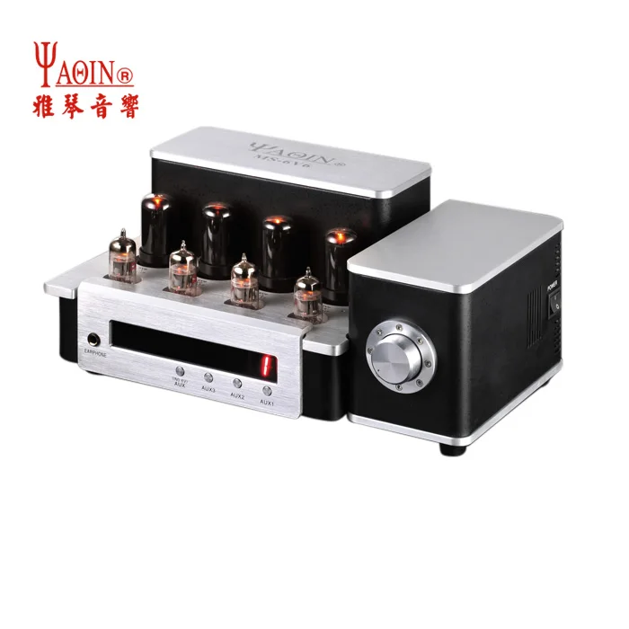 

YAQIN MS-6V6 Integrated vacuum tube headphone amplifier Pre-amp SRPP Pure Post-amp 6P6Px4 do Class AB1 amplifier 2x12.5W