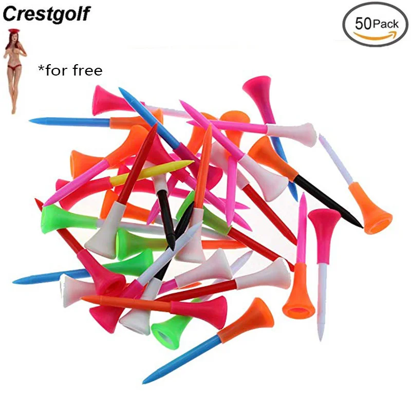 

CRESTGOLF 70mm(2-3/4 '') Rubber Golf Tees Professional Golf Rubber Tees Golf Accessories 50pcs/Pack