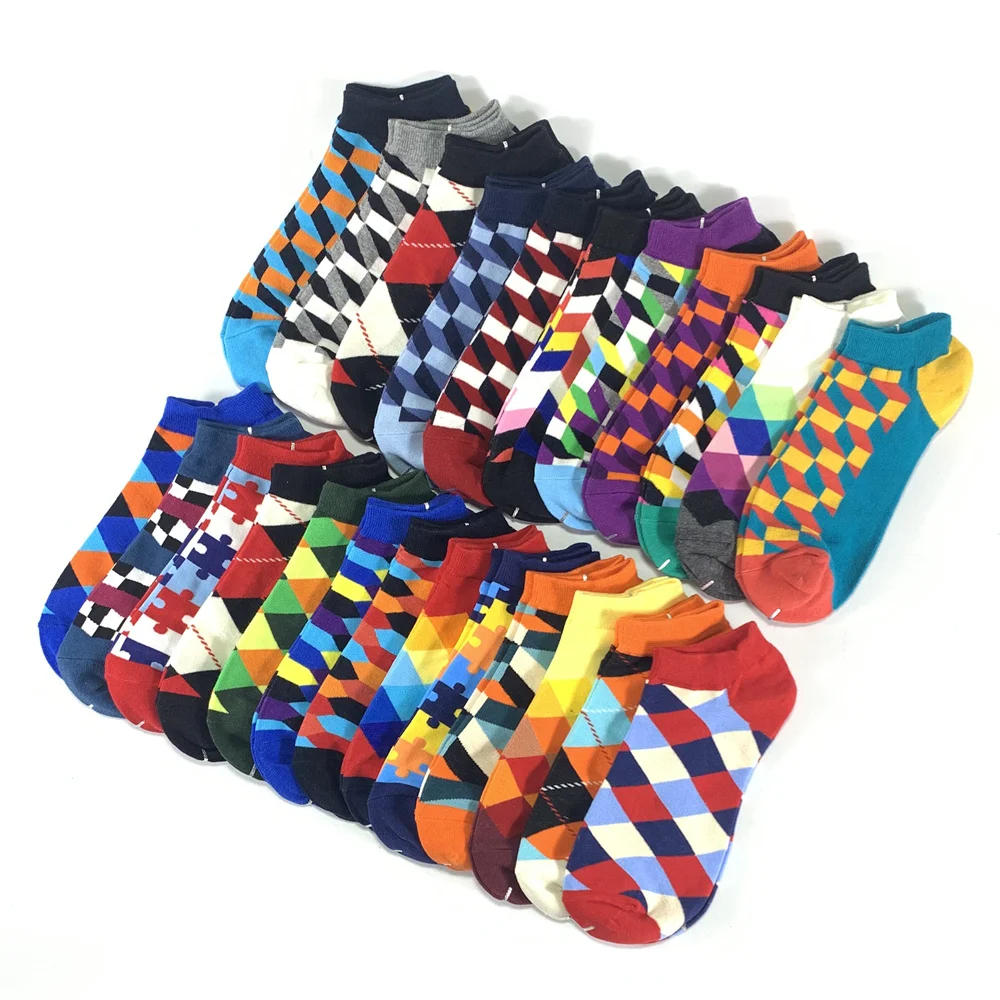 Socks Men's Invisible Short Summer Socks Quality Business Casual spring Color Combed cotton Boat Socks