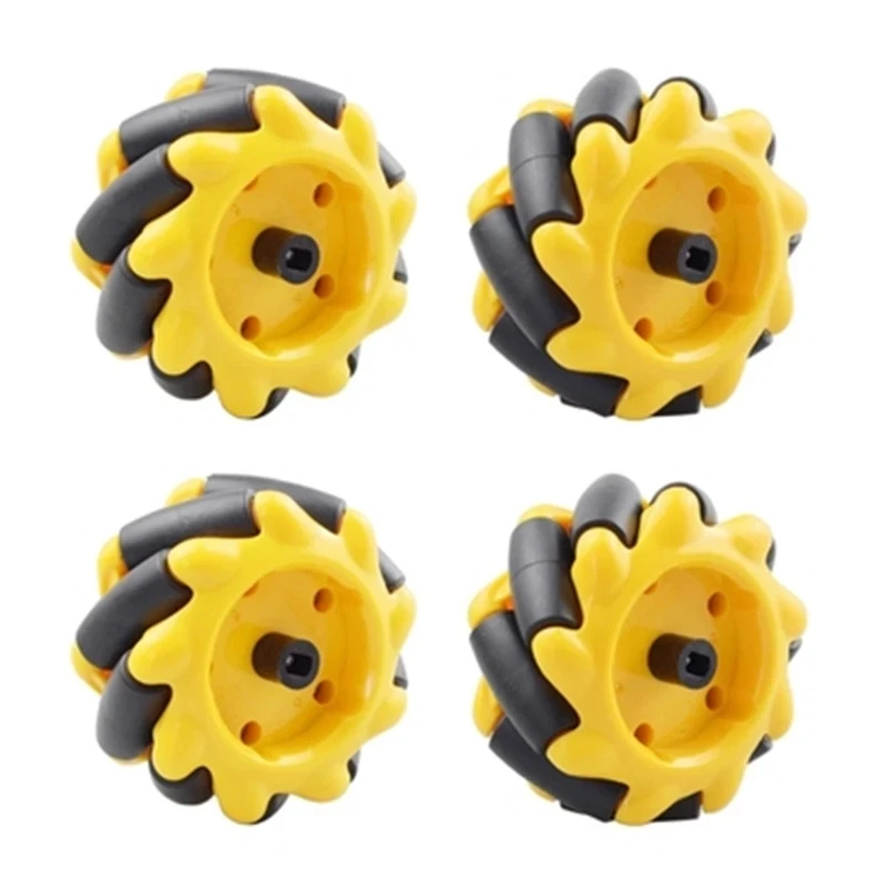 4pcs 60MM High Hardness Plastic Omni-directional Mecanum Wheel with TT Motor Connector for Smart Robot Car Arduino DIY Robot