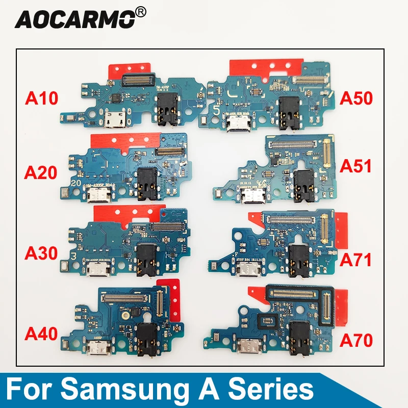 Aocarmo For Samsung Galaxy A10 A20 A30 A40 A50 A51 A70 A71 USB Charging Port Charger Dock Connector Mic Circuit Board Flex Cable