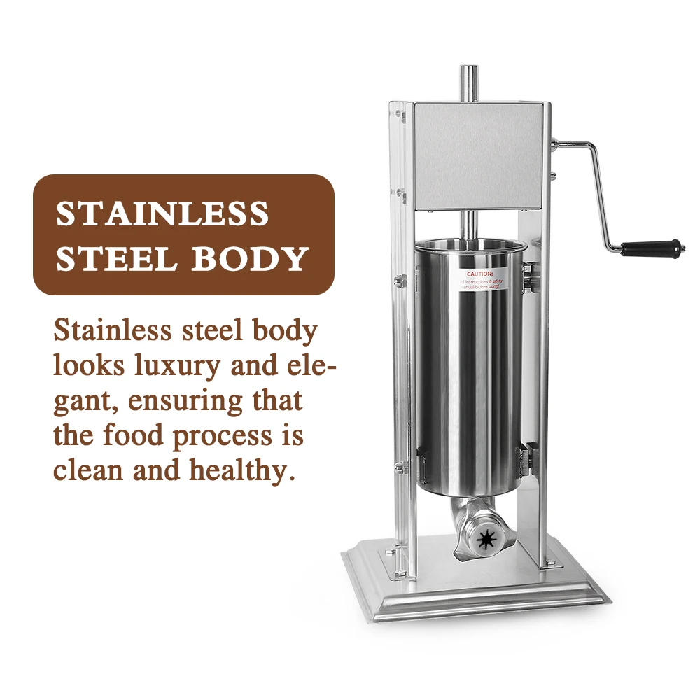 Manual 5L 7L Spanish Churros Maker Machine Jam Dispenser Stainless Steel Vertical Device for Fritters with 4 Batter Nozzle Molds