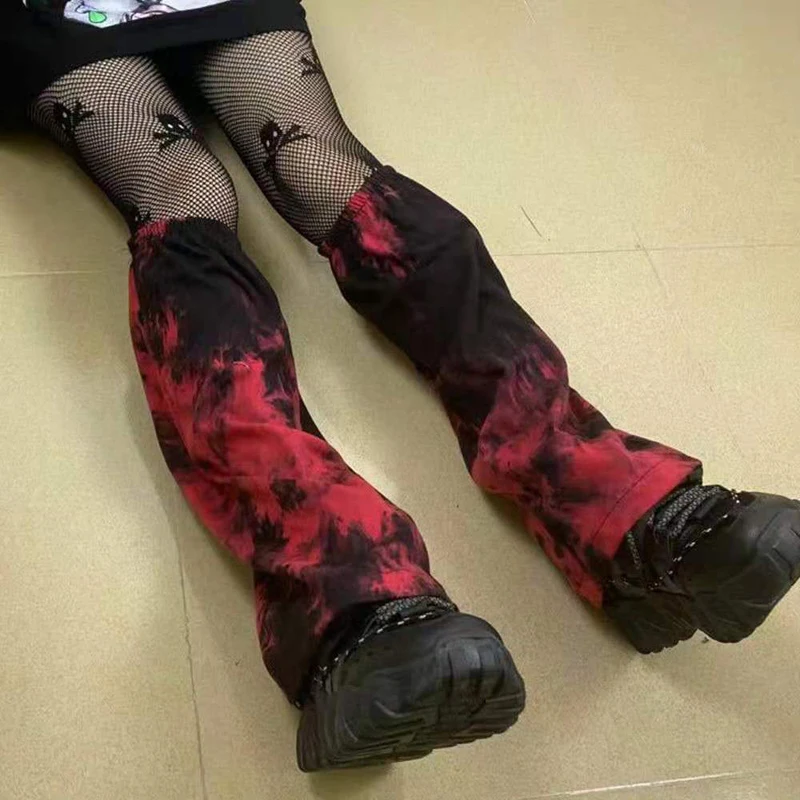 Gothic Leg Warmer JK Girl Punk Scarlet Print Leg Sleeves Summer Sun Protection Women Hip-hop Rock Socks