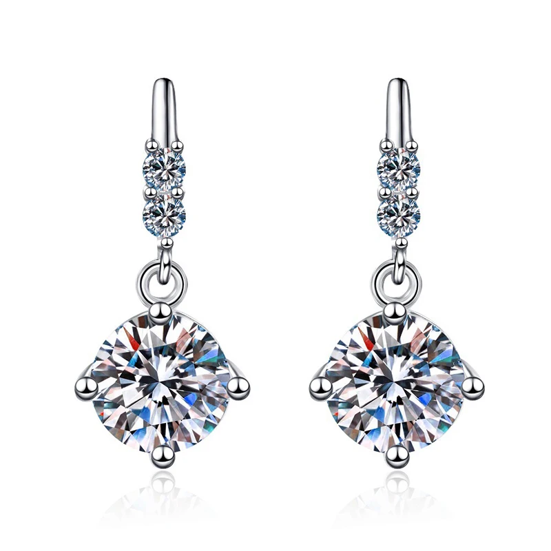 

Luomansi Really 0.5/1CT Moissanite Earrings Passed Diamond Test 100%-S925 Silver Woman Jewelry Wedding Party Birthday Gift
