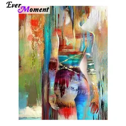 Ever Moment Diamond Painting Full Square Drill Mosaic Woman Colorful Back Diamond Embroidery Home Decoration ASF1981