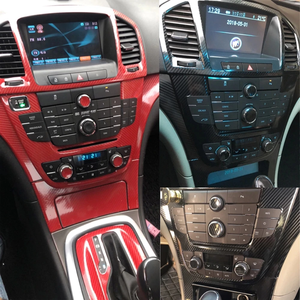 For Buick Regal Opel Insignia Interior Central Control Panel Door Handle 5D Carbon Fiber Stickers Decals Car styling Accessorie