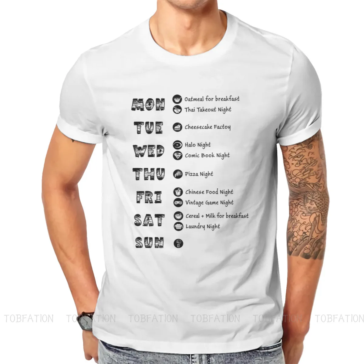 The Big Bang Theory Humor TV Sitcom TBBT Sheldon\'s Weekly Schedule T Shirt Vintage Fashion Tshirt Oversized O-Neck Streetwear