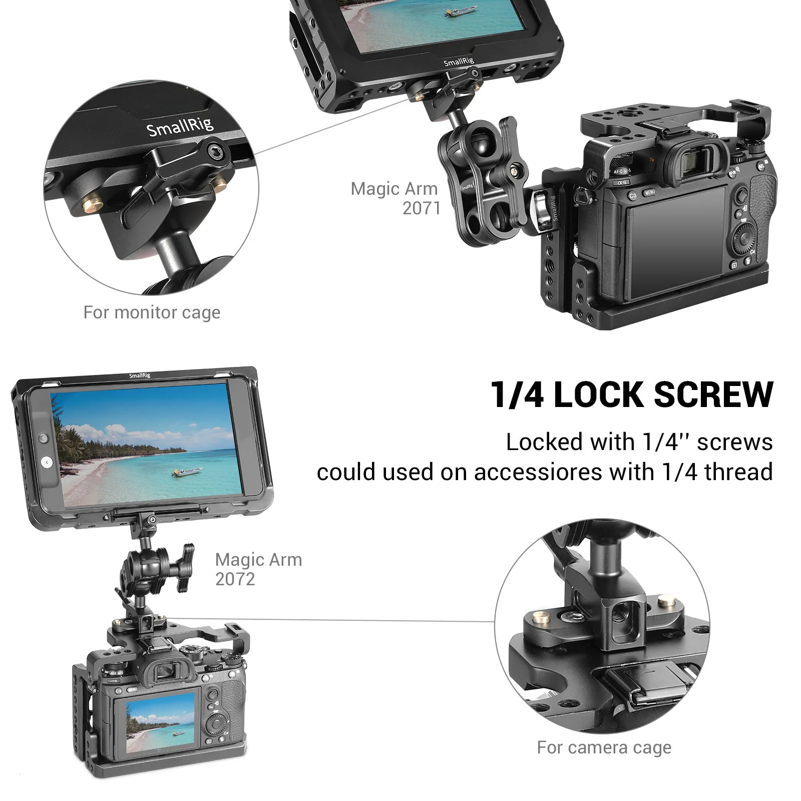 SmallRig DSLR Camera Rig Mini Quick Release NATO Rail (48mm) For Nato Handle EVF mount attach 2172