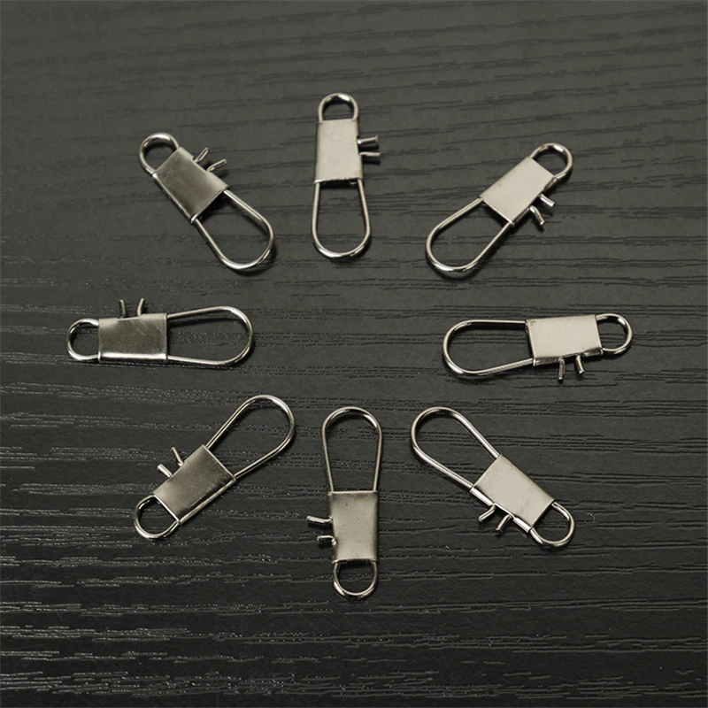 2000pcs/Lot 1#-4# Stainless Steel Hook B Type Pin Lock Snap Swivel Solid Rings Snaps Connector Fishing Tackle Tool Accessories