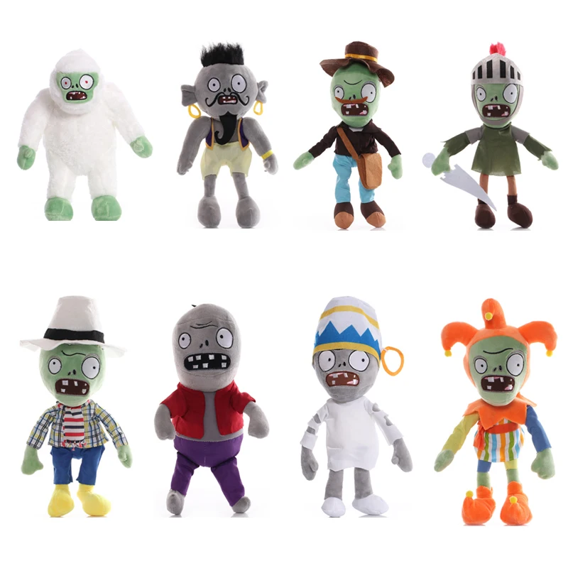 8pcs/lot 30cm Plants vs Zombies Plush Toys PVZ Mummy Clown Snowman Zombies Plush Stuffed Toys Doll Gifts for Kids Children