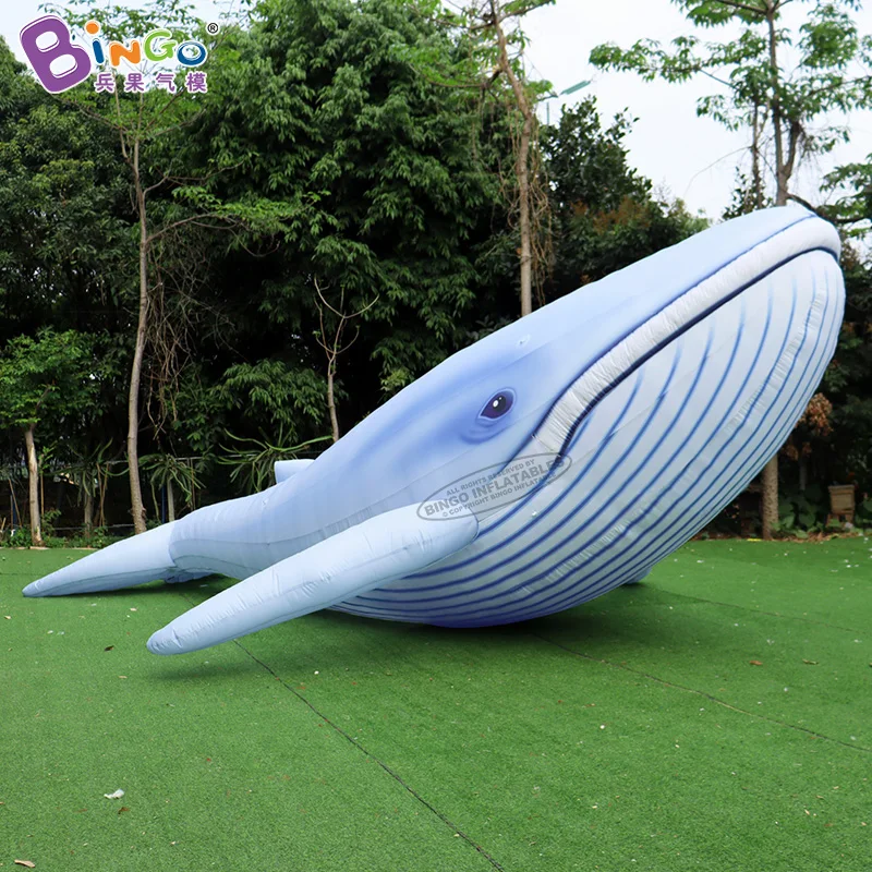 

Giant 8x5.3x1.9 Meters Inflatable Blue Whale Balloons For Ocean Park Decoration - BG-O0254