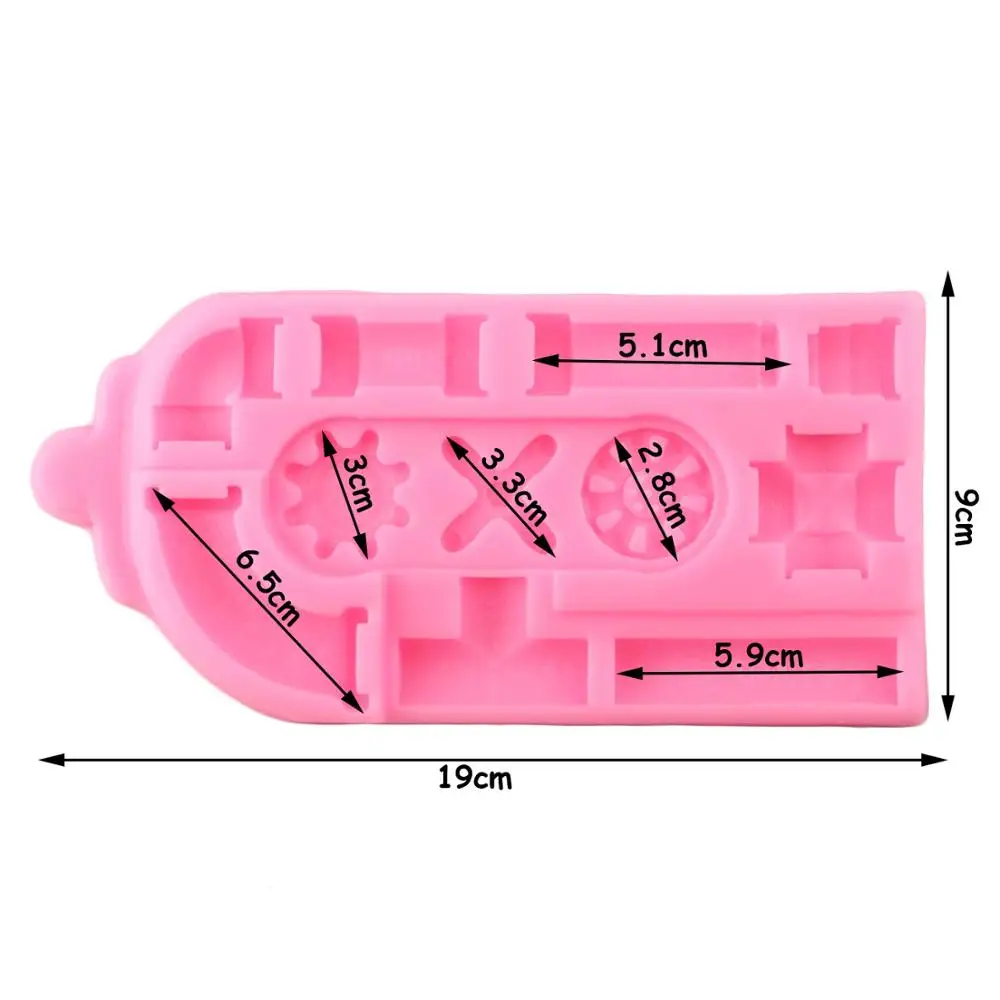 Rusty Pipes Silicone Molds Cogs Cake Border Fondant Mold DIY Baby Birthday Cake Decorating Tools Candy Chocolate Gumpaste Moulds