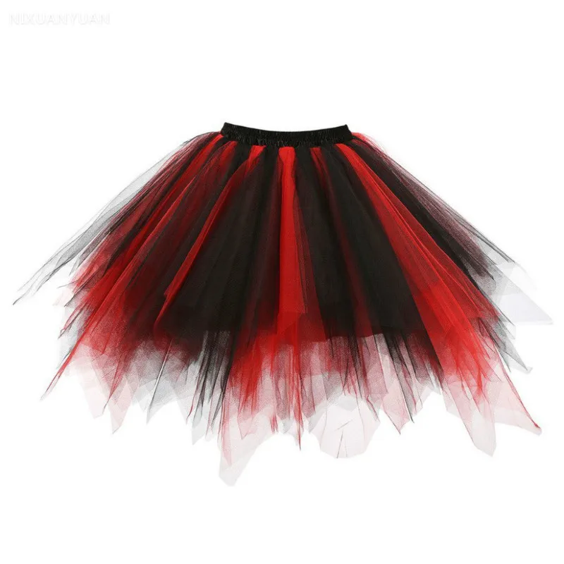 2023 Short Petticoat Tulle Skirts Womens Elastic Stretchy Layers Summer Adult Tutu Skirt Underskirt Rockabilly