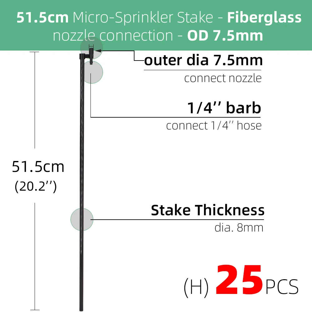 6.0 / 7.5mm złącza stawki do ogrodu mikro zraszacze nawadnianie ogrodu podlewanie dysze wsparcie plastikowe wsporniki z włókna szklanego