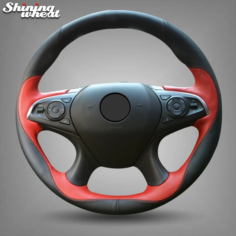 

Shining wheat Black Red Leather Car Steering Wheel Cover for Buick Lacrosse 2016