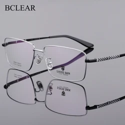 Men Square Big Face Frame Pure Titanium Eyeglasses Frame Business Casual Super Light Quality Male Prescription Septacles Frames