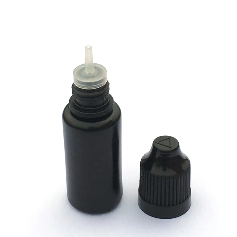 100pcs Black 5ml 10ml 15ml 30ml Empty PE Dropper Bottle Soft Plastic Bottles With Childproof Cap For Liquid Vial