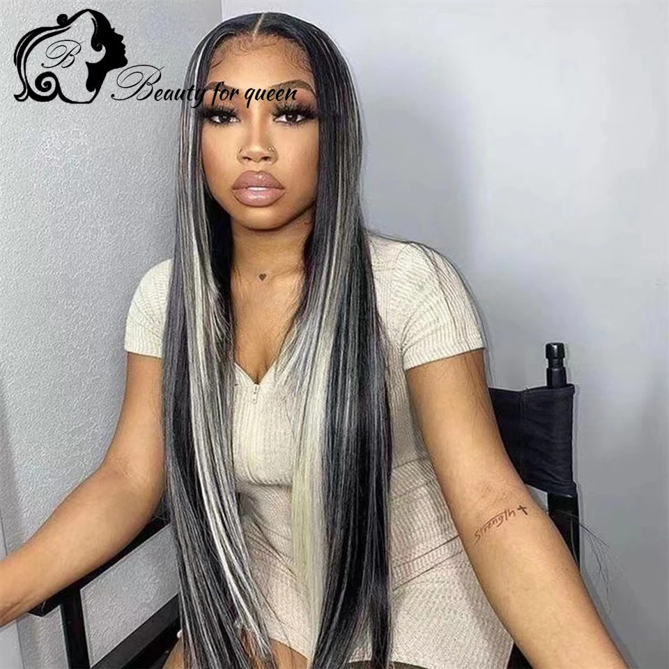 180 الكثافة البرازيلي الملونة باروكة من شعر طبيعي تسليط الضوء على 60 أسود مستقيم شفاف 13x4 HD الدانتيل الباروكات الأمامية تأثيري للنساء #2