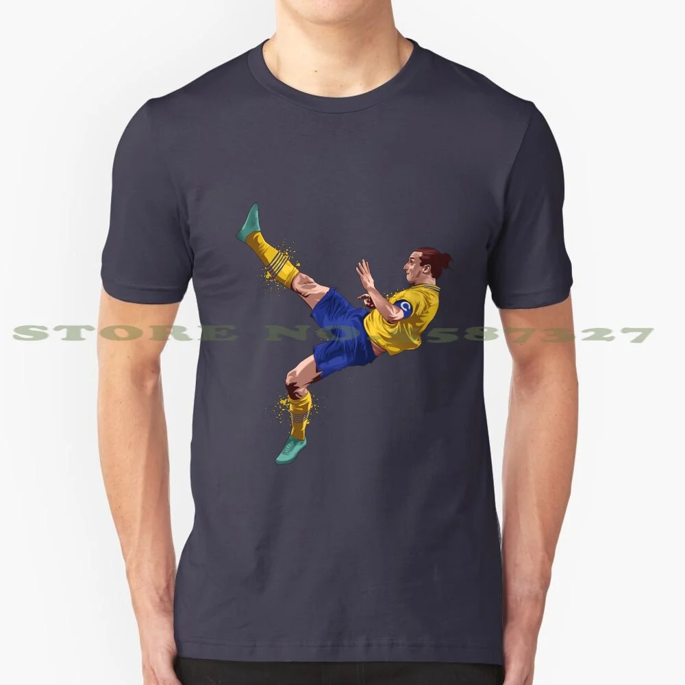 Zlatan Bicycle Kick 100% Pure Cotton T-Shirt Zlatan Vector Ibrahimovic Football Soccer Sweden United Legend