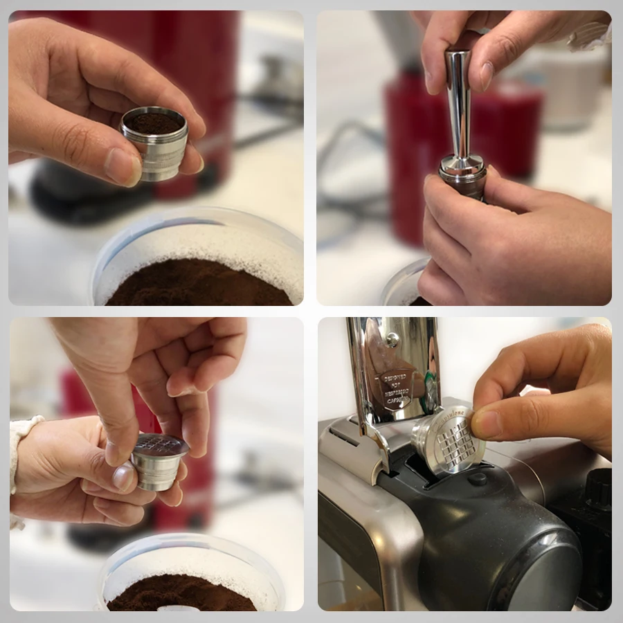 Nespresso Stainless Steel Refillable Coffee Capsule Coffee Tamper Reusable Coffee Pod Business Birthday Coffeeware Gift