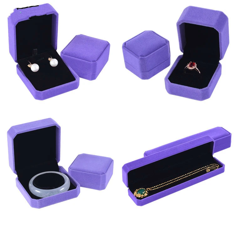 High-End Velvet Jewelry Storage Display Box Ring Gift Box Necklace Bracelet Gift Box Earrings Collection Box